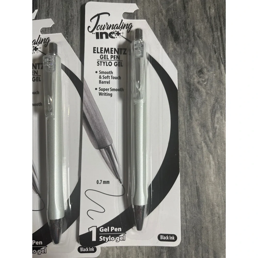 Journaling Inc.‎ Elementz Stylo Gel Pens 0.7 mm Black Ink Smooth Writing